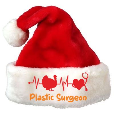 Thanksgiving Heartbeat Turkey Plastic Surgeon Doctor Medical Great Gift Premium Christmas Santa Hat