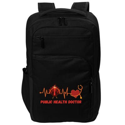 Thanksgiving Heartbeat Turkey Public Health Doctor Funny Gift Impact Tech Backpack