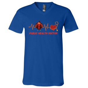 Thanksgiving Heartbeat Turkey Public Health Doctor Funny Gift V-Neck T-Shirt