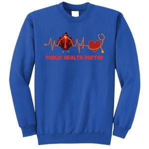 Thanksgiving Heartbeat Turkey Public Health Doctor Funny Gift Tall Sweatshirt