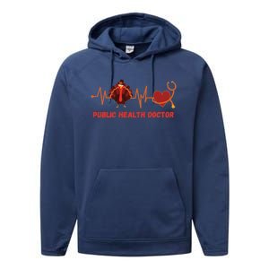 Thanksgiving Heartbeat Turkey Public Health Doctor Funny Gift Performance Fleece Hoodie