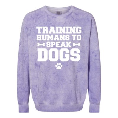 Training Hu To Speak Dogs Dog Trainer Gift Colorblast Crewneck Sweatshirt