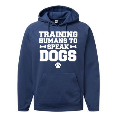 Training Hu To Speak Dogs Dog Trainer Gift Performance Fleece Hoodie