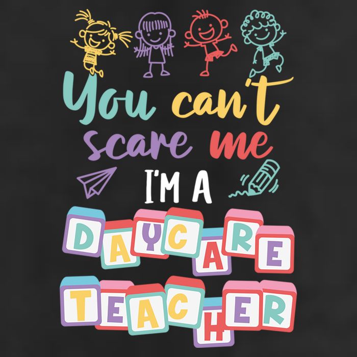 Tiny Hu Tamer You CanT Scare Me IM A Daycare Teacher Gift 7 Panel Mesh Trucker Snapback Hat