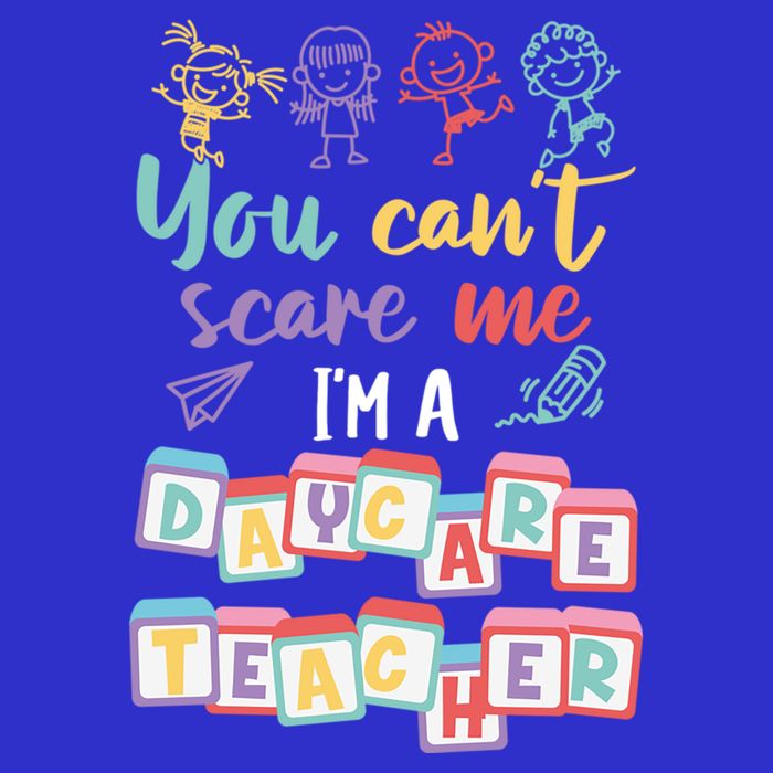 Tiny Hu Tamer You CanT Scare Me IM A Daycare Teacher Gift Button