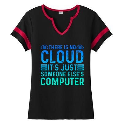 Tech Humor There Is No Cloud Just Someone Elses Computer Ladies Halftime Notch Neck Tee