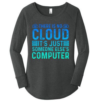 Tech Humor There Is No Cloud Just Someone Elses Computer Women's Perfect Tri Tunic Long Sleeve Shirt