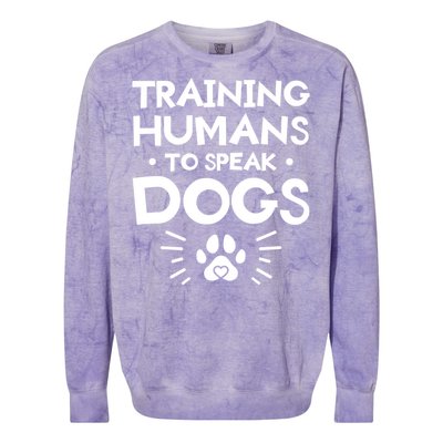 Training Hu To Speak Dogs Dog Trainer Great Gift Colorblast Crewneck Sweatshirt