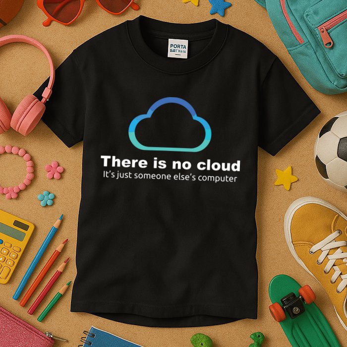 Tech Humor There Is No Cloud Just Someone Elses Computer Kids T-Shirt