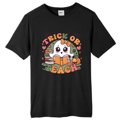 Teacher Halloween Trick Or Teach Cute Ghost Coffee Pumpkins Gift Tall Fusion ChromaSoft Performance T-Shirt