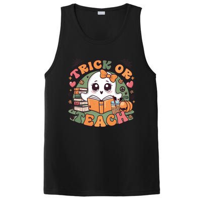 Teacher Halloween Trick Or Teach Cute Ghost Coffee Pumpkins Gift PosiCharge Competitor Tank