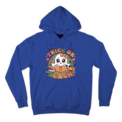 Teacher Halloween Trick Or Teach Cute Ghost Coffee Pumpkins Gift Hoodie