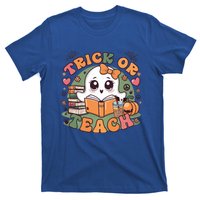 Teacher Halloween Trick Or Teach Cute Ghost Coffee Pumpkins Gift T-Shirt