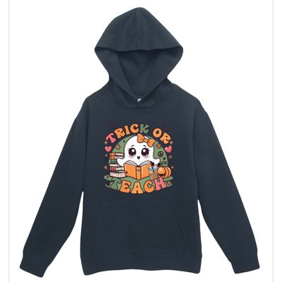 Teacher Halloween Trick Or Teach Cute Ghost Coffee Pumpkins Gift Urban Pullover Hoodie