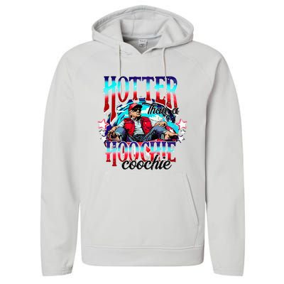 Trump Hotter Than A Hoochie Coochie Performance Fleece Hoodie