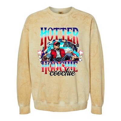 Trump Hotter Than A Hoochie Coochie Colorblast Crewneck Sweatshirt