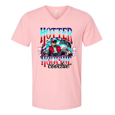 Trump Hotter Than A Hoochie Coochie V-Neck T-Shirt