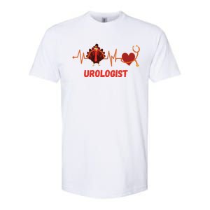 Thanksgiving Heartbeat Turkey Urologist Doctor For Cool Gift Softstyle CVC T-Shirt