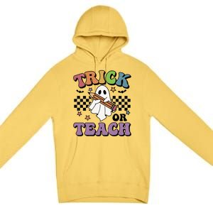 Teacher Halloween Trick Or Teach Cute Ghost Gift Premium Pullover Hoodie