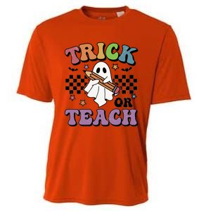 Teacher Halloween Trick Or Teach Cute Ghost Gift Cooling Performance Crew T-Shirt