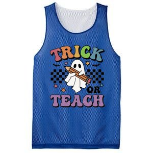 Teacher Halloween Trick Or Teach Cute Ghost Gift Mesh Reversible Basketball Jersey Tank