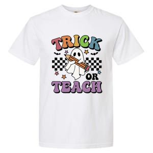 Teacher Halloween Trick Or Teach Cute Ghost Gift Garment-Dyed Heavyweight T-Shirt