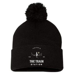 Take Him To The Train Station Pom Pom 12in Knit Beanie