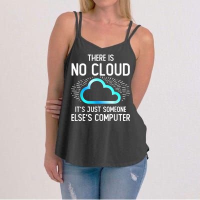 Tech Humor There Is No Cloud, Just Someone Else's Computer Women's Strappy Tank