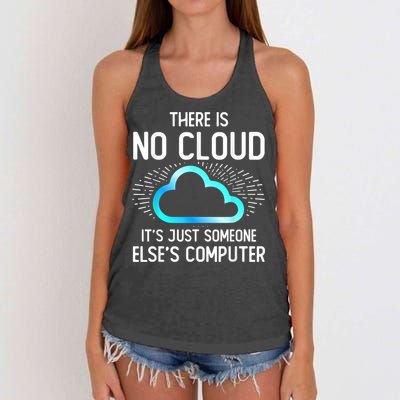 Tech Humor There Is No Cloud, Just Someone Else's Computer Women's Knotted Racerback Tank
