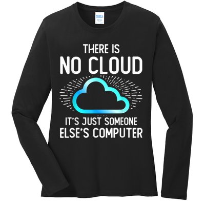 Tech Humor There Is No Cloud, Just Someone Else's Computer Ladies Long Sleeve Shirt