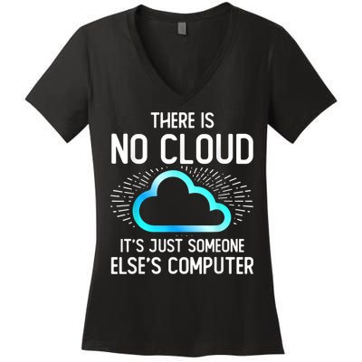 Tech Humor There Is No Cloud, Just Someone Else's Computer Women's V-Neck T-Shirt