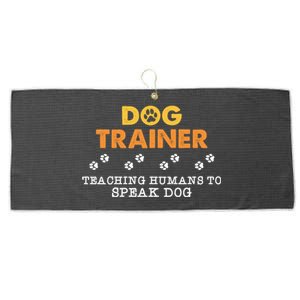 Teaching Hu To Speak Dog Funny Dog Trainer Gift Large Microfiber Waffle Golf Towel