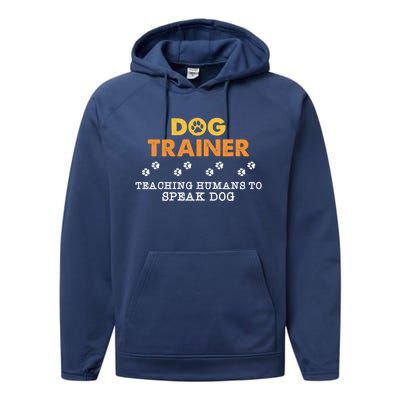 Teaching Hu To Speak Dog Funny Dog Trainer Gift Performance Fleece Hoodie