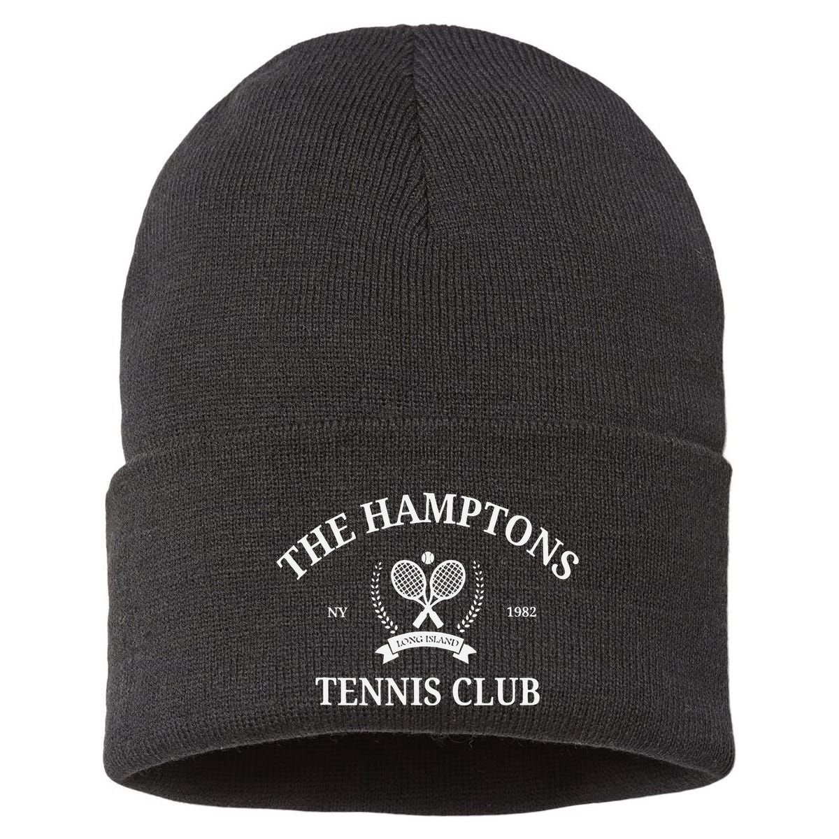 The Hamptons Tennis Club Vintage Style Aesthetic Crewneck Sustainable Knit Beanie