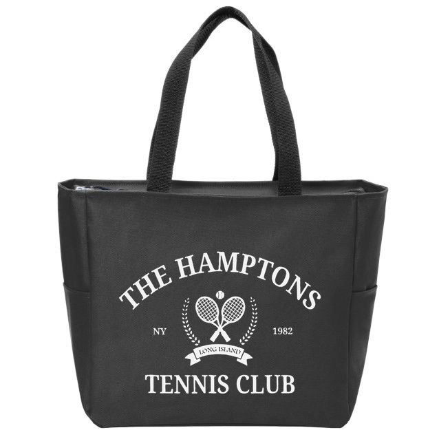 The Hamptons Tennis Club Vintage Style Aesthetic Crewneck Zip Tote Bag