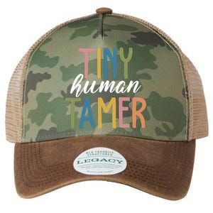 Tiny Human Tamer Kindergarten Teacher Legacy Tie Dye Trucker Hat