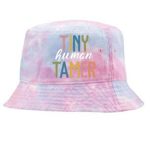 Tiny Human Tamer Kindergarten Teacher Tie-Dyed Bucket Hat