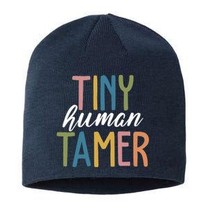 Tiny Human Tamer Kindergarten Teacher Sustainable Beanie