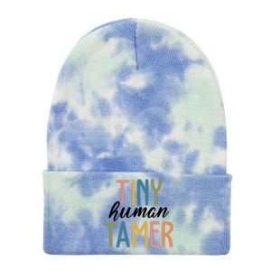 Tiny Human Tamer Kindergarten Teacher Tie Dye 12in Knit Beanie