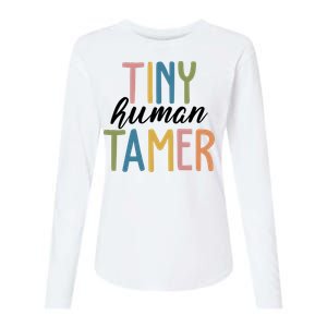 Tiny Human Tamer Kindergarten Teacher Womens Cotton Relaxed Long Sleeve T-Shirt