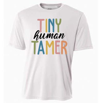 Tiny Human Tamer Kindergarten Teacher Cooling Performance Crew T-Shirt