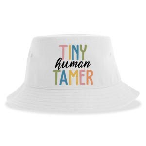 Tiny Human Tamer Kindergarten Teacher Sustainable Bucket Hat