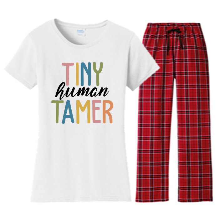 Tiny Human Tamer Kindergarten Teacher Women's Flannel Pajama Set