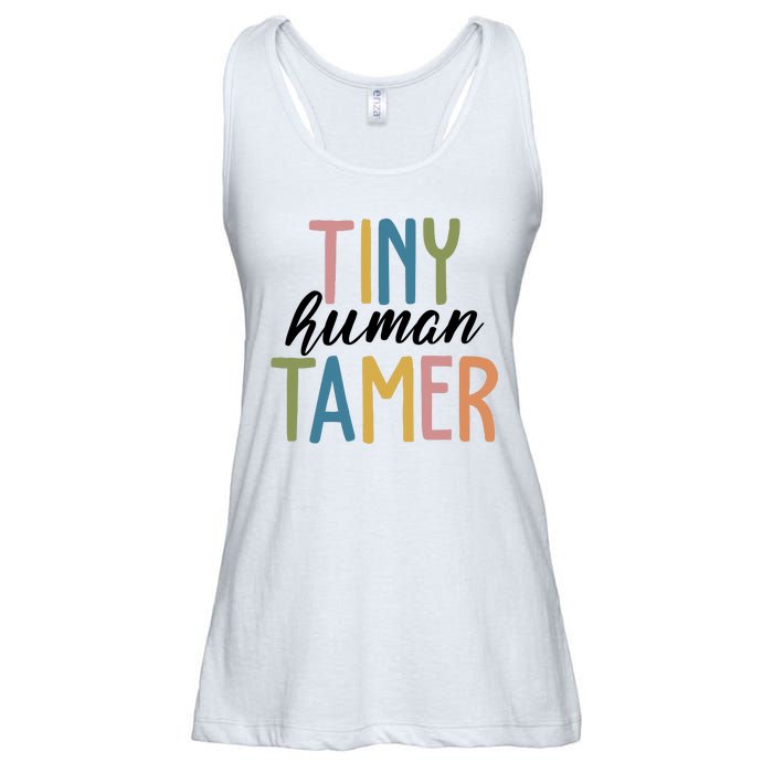 Tiny Human Tamer Kindergarten Teacher Ladies Essential Flowy Tank