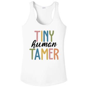 Tiny Human Tamer Kindergarten Teacher Ladies PosiCharge Competitor Racerback Tank