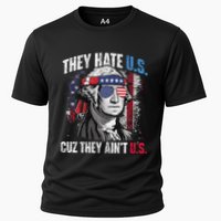 They Hate Us Cuz They Ain't Us USA American Flag 4th of July Cooling Performance Crew T-Shirt