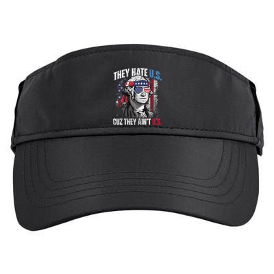They Hate Us Cuz They Ain't Us USA American Flag 4th of July Adult Drive Performance Visor