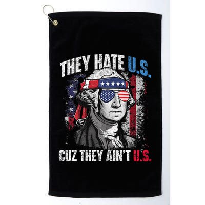 They Hate Us Cuz They Ain't Us USA American Flag 4th of July Golf Towel