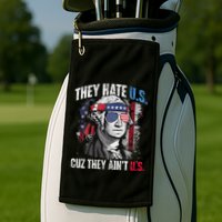 They Hate Us Cuz They Ain't Us USA American Flag 4th of July Golf Towel