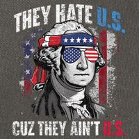 They Hate Us Cuz They Ain't Us USA American Flag 4th of July Cotton Canvas Backpack